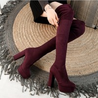 Luxury Style Platform Knee High Fashion boots - Thumbnail 1