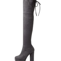 Luxury Style Platform Knee High Fashion boots - Thumbnail 9
