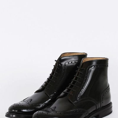 New handmade black oxfords leather ankle high boot - Thumbnail 5