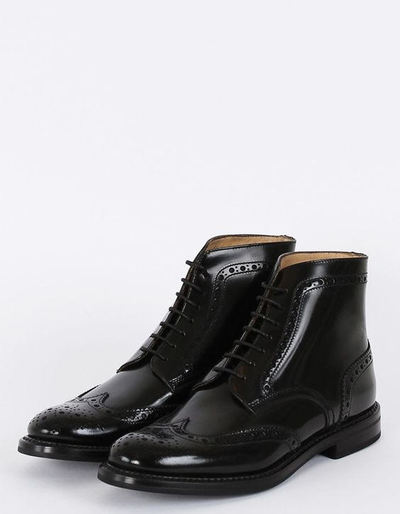 New Handmade Black Oxfords Leather Ankle High Boot
