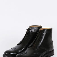 New Handmade Black Oxfords Leather Ankle High Boot - Thumbnail 1