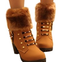 Gothic Black Leather  Lace Up Women's Platform Boots - Thumbnail 2