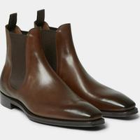 New Adult Chocolate Brown Leather Chelsea Boot - Thumbnail 1