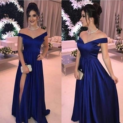 Royal Blue Prom Dresses Off the Shoulder