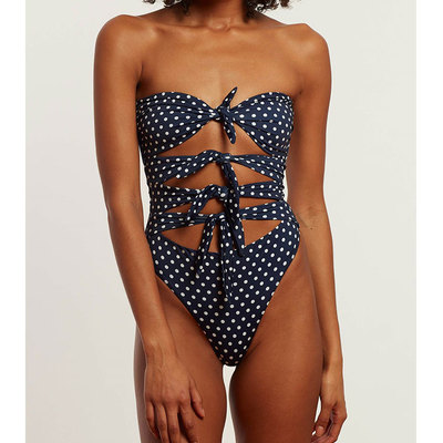 Solid color sexy one-piece swimsuit