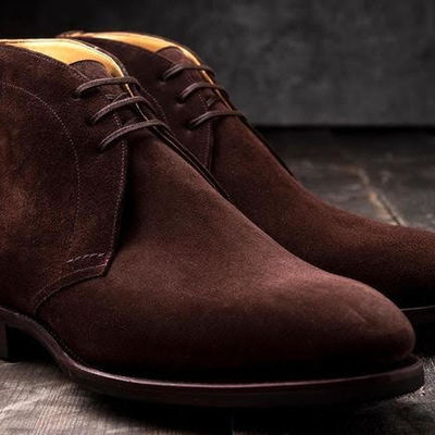 Classic handmade dark brown chukka lace up boot 