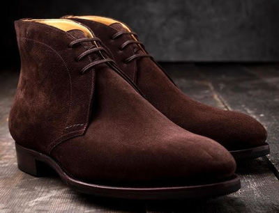 Classic Handmade Dark Brown Chukka Lace Up Boot 