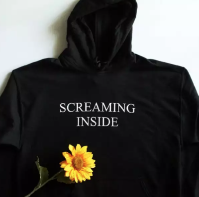 Free Shipping-"SCREAMING INSIDE" HOODIE