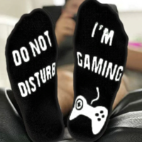 "DO NOT DISTURB I AM GAMING" SOCKS  - Thumbnail 1