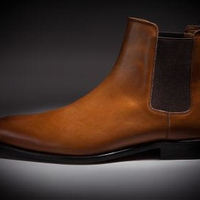 Hot Sale Men's Brown Leather Chelsea Boot - Thumbnail 1