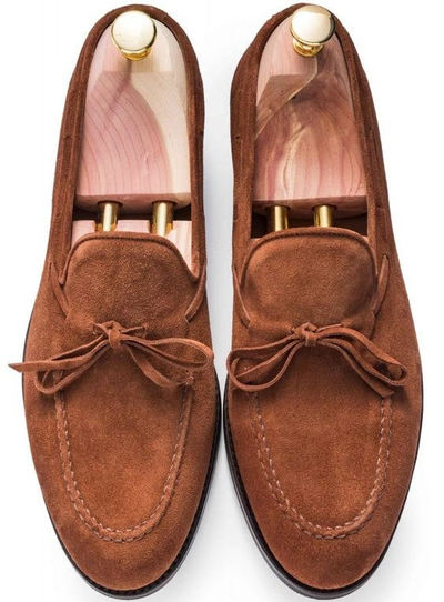 Decent Brown Moccasin Formal Wear Suede Christmas Sale Shoes For Gentlemen