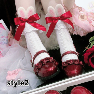 Bow lace cute rabbit ear socks
