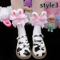 bow lace cute rabbit ear socks - Thumbnail 3