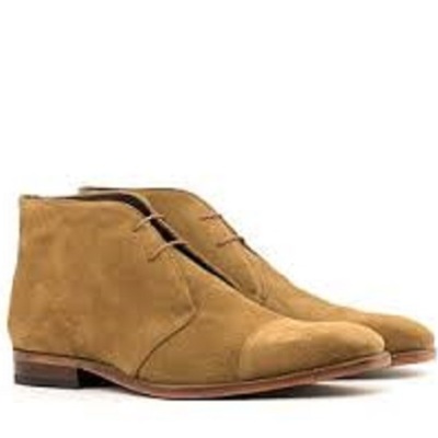 New custom made men's chukka boot. men camel suede cap toe chukka boot - Thumbnail 1