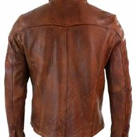 Mens Shirt Jacket Brown Real Soft Genuine Waxed Leather Shirt - Thumbnail 1