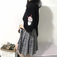 Cute Anime Demon Girl Cartoon Print Graphic Punk Goth Oversized Short Sleeve Tee Shirt T-shirt Top E-Girl Kawaii Korean Japanese Harajuku Streetwear - Thumbnail 5