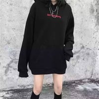 Cute Black Demon Wing Devil Horns Oversized Hoodie Long Sleeve Shirt Sweater Sweatshirt Punk Goth E-Girl Kawaii Korean Japanese Harajuku Streetwear - Thumbnail 2