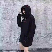 Cute Black Demon Wing Devil Horns Oversized Hoodie Long Sleeve Shirt Sweater Sweatshirt Punk Goth E-Girl Kawaii Korean Japanese Harajuku Streetwear - Thumbnail 6