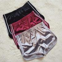 Retro High Waist Sport Yoga Shorts Wine Red - Thumbnail 3