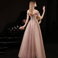 Unique tulle long prom dress A line evening dress - Thumbnail 5