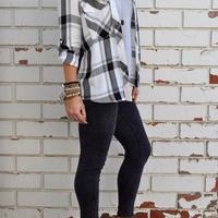 Plaid Flap Pockets Polo Shirt - Thumbnail 1