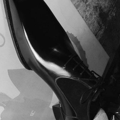 Hot sale handmade black narrow toe leather formal decent shoes 