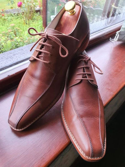 Handmade Mens Beautifully Stitched Office Wear Lace Up Derby Cuts Style Shoes