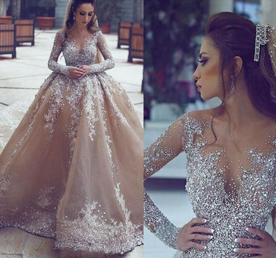 Sparkly Bridal Gown Wedding Dress Sleeves