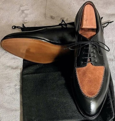 Customize Brown Black Split Toe Lace Up Men Hand Stitch Sale Price Shoes