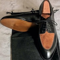 Customize Brown Black Split Toe Lace Up Men Hand Stitch Sale Price Shoes - Thumbnail 1