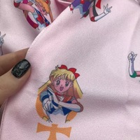 Pastel Anime Girl Japanese Print Cartoon Button Down Short Sleeve Shirt  - Thumbnail 2