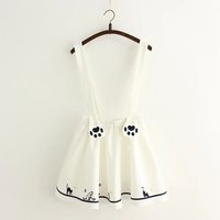 Cute Cartoon Sweet Cat Dog Paw Embroidery Skater Skirt Strap Suspenders Mini Skirt E-Girl Kawaii Korean Japanese Harajuku Streetwear - Thumbnail 7