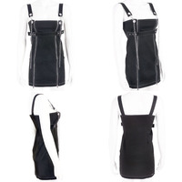 Sexy Black Casual Chain Metal Sling Belt Zipper Short Mini Dress Punk Goth E-Girl Kawaii Korean Japanese Harajuku Streetwear - Thumbnail 5