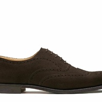 Handmade Men's Genuine Brown Suede Oxford Brogue Wingtip Classic Lace Up Shoes - Thumbnail 4