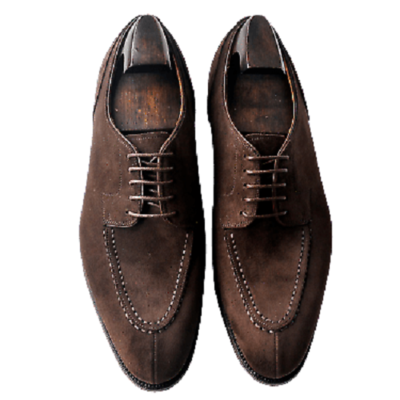Brown derby apron split toe suede real leather formal perfectionist men shoes