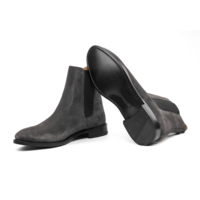 New Grey Suede Handmade Adult Chelsea - Thumbnail 3