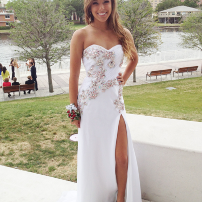 Sp1422,white sweetheart chiffon mermaid beaded long prom dresses formal gown with side slit - Thumbnail 5