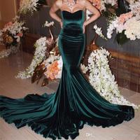 Sexy Prom Gowns, Mermaid Strapless Prom Dress,Long Hunter Green Evening Dress,Modest Formal Dress，Long full-length party dress,759 - Thumbnail 2