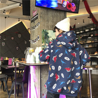 Funny Dinosaur Cartoon Print Vintage Baggy Oversized Loose Hoodie Pullover Sweater Sweatshirt Jumper E-Girl Kawaii Korean Japanese Harajuku Streetwear - Thumbnail 8