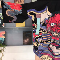 Mask Demon Horn Kimono Cardigan Cartoon Print Loose Blouse Long Sleeve Shirt T-shirt Top E-Girl Kawaii Korean Japanese Harajuku Streetwear - Thumbnail 6