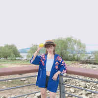 Cute Koi Goldfish Sakura Cherry Blossom Kimono Print Loose Cardigan Blouse Long Sleeve Shirt Top E-Girl Kawaii Korean Japanese Harajuku Streetwear - Thumbnail 8