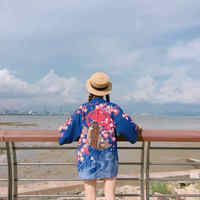 Cute Koi Goldfish Sakura Cherry Blossom Kimono Print Loose Cardigan Blouse Long Sleeve Shirt Top E-Girl Kawaii Korean Japanese Harajuku Streetwear - Thumbnail 9