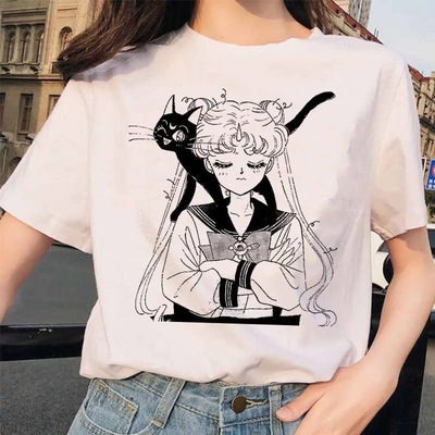 Japanese anime girl funny t-shirt short sleeve t-shirt 