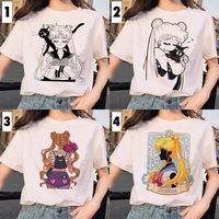 Japanese Anime Girl Funny T-shirt Short Sleeve T-Shirt  - Thumbnail 2
