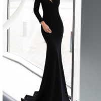 Stunning Spandex prom dress One Shoulder Neckline party dress Floor-length formal dress Mermaid Evening Dress,767 - Thumbnail 2