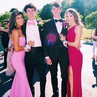 SP1442,Pink Evening Dress,Spaghetti Straps Mermaid Prom Dress with Ruffles - Thumbnail 2