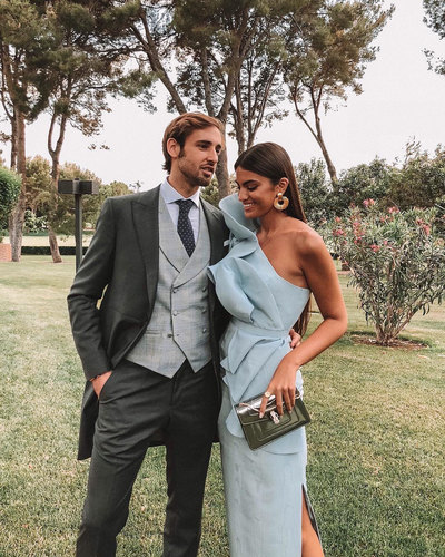 SP1448,Sky Blue One Shoulder Ruffles Mermaid Long Prom Dress with Side Slit