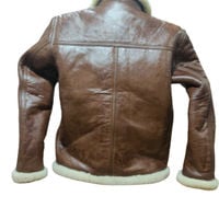 Men's RAF B3 Bomber Flight Aviator Real Shearling Fur Sheepskin Leather Jacket - Thumbnail 2