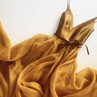 Gold v neck chiffon long prom dress gold evening dress - Thumbnail 1