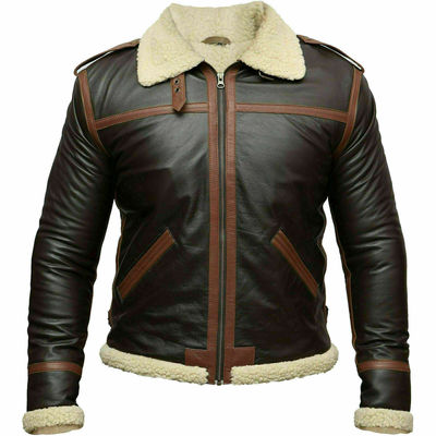 Raf b3 bomber distressed aviator black flight leather jacket vest cockpit